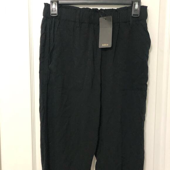 Shinestar Women's Pants Elastic Waist Pockets Regular Fit Black Size Medium NWT - Picture 3 of 9